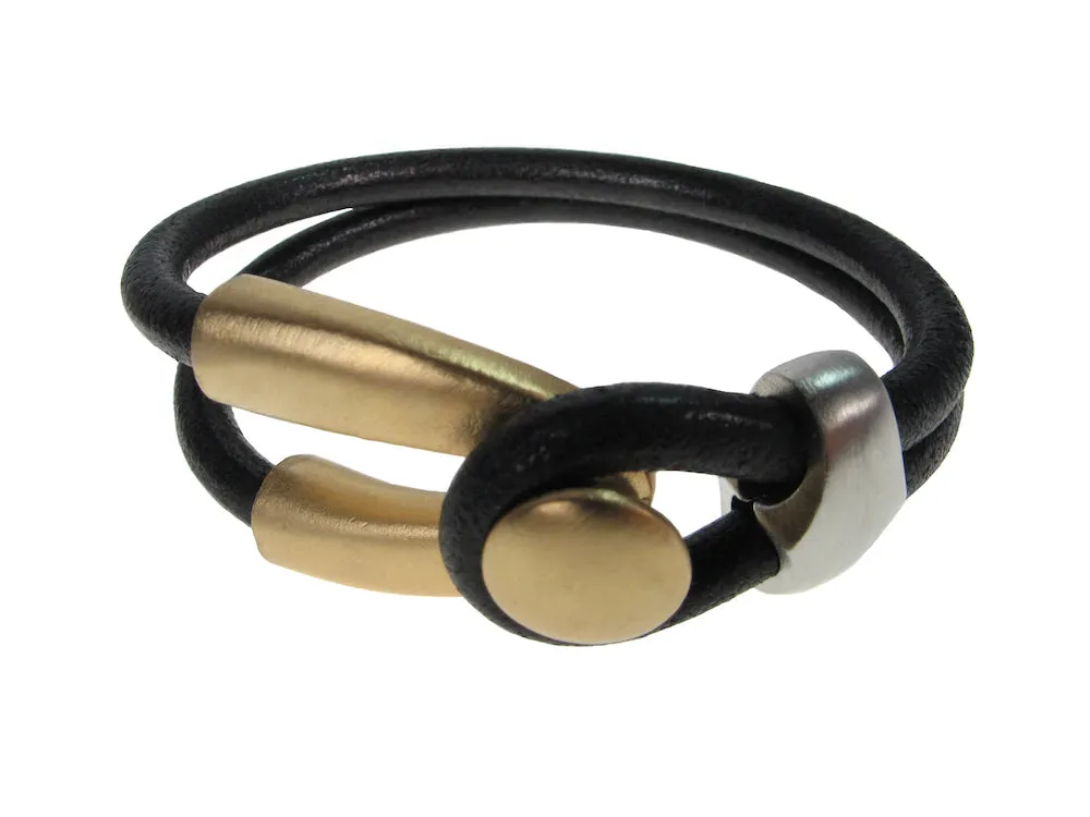 Men's Leather Bracelet | Double Strand Lasso & Slide