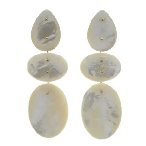 Mobile Earrings Mother of Pearl Triple