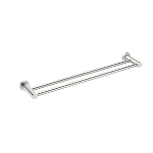 Nero MECCA Double Towel Rail 600MM BRUSHED Nickel 1924D-BN