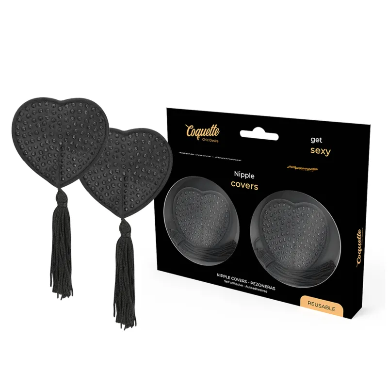 NIPPLE COVERS - COQUETTE CHIC DESIRE -  BLACK