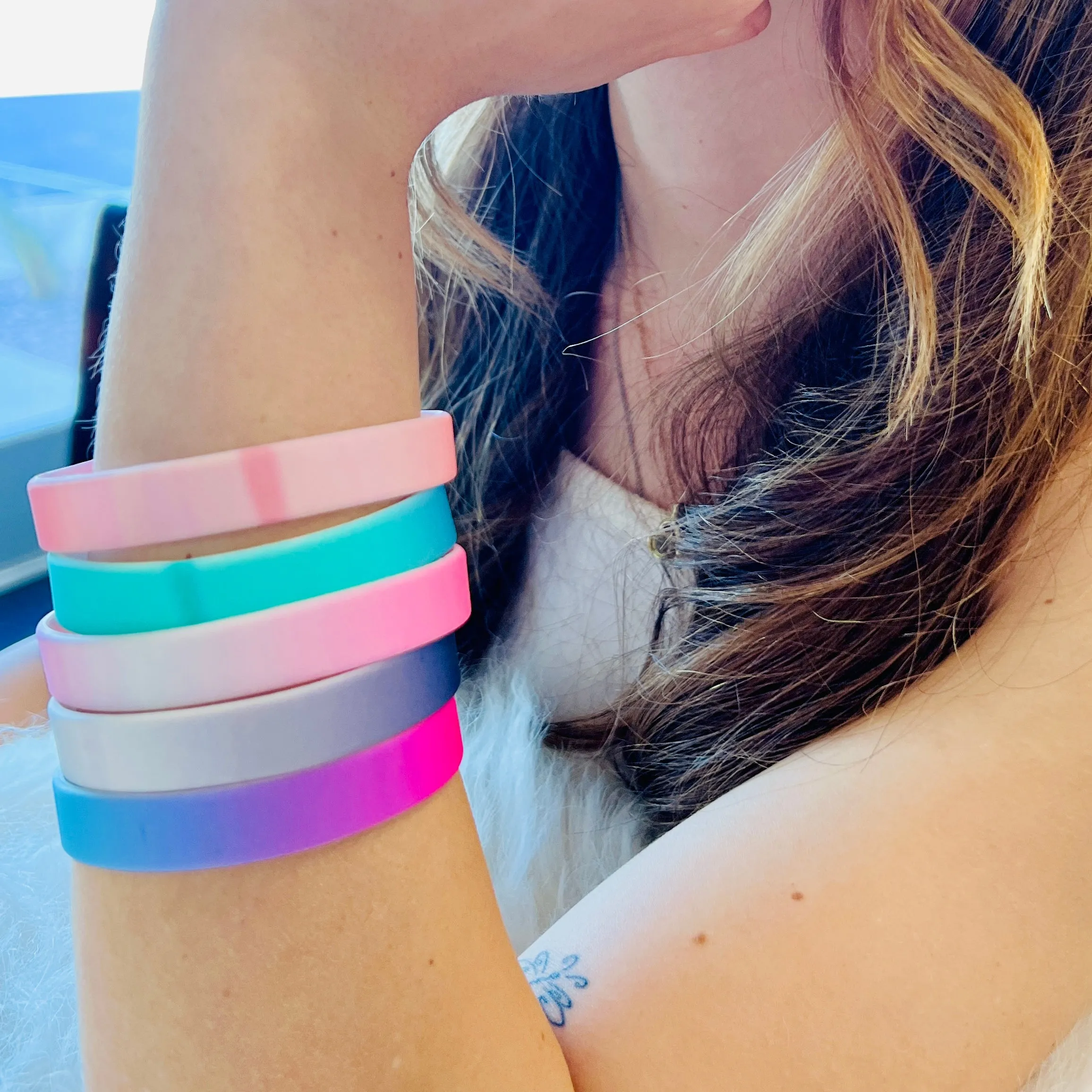 Ombre' Silicone Bracelet Stacks Multiple Colors Available