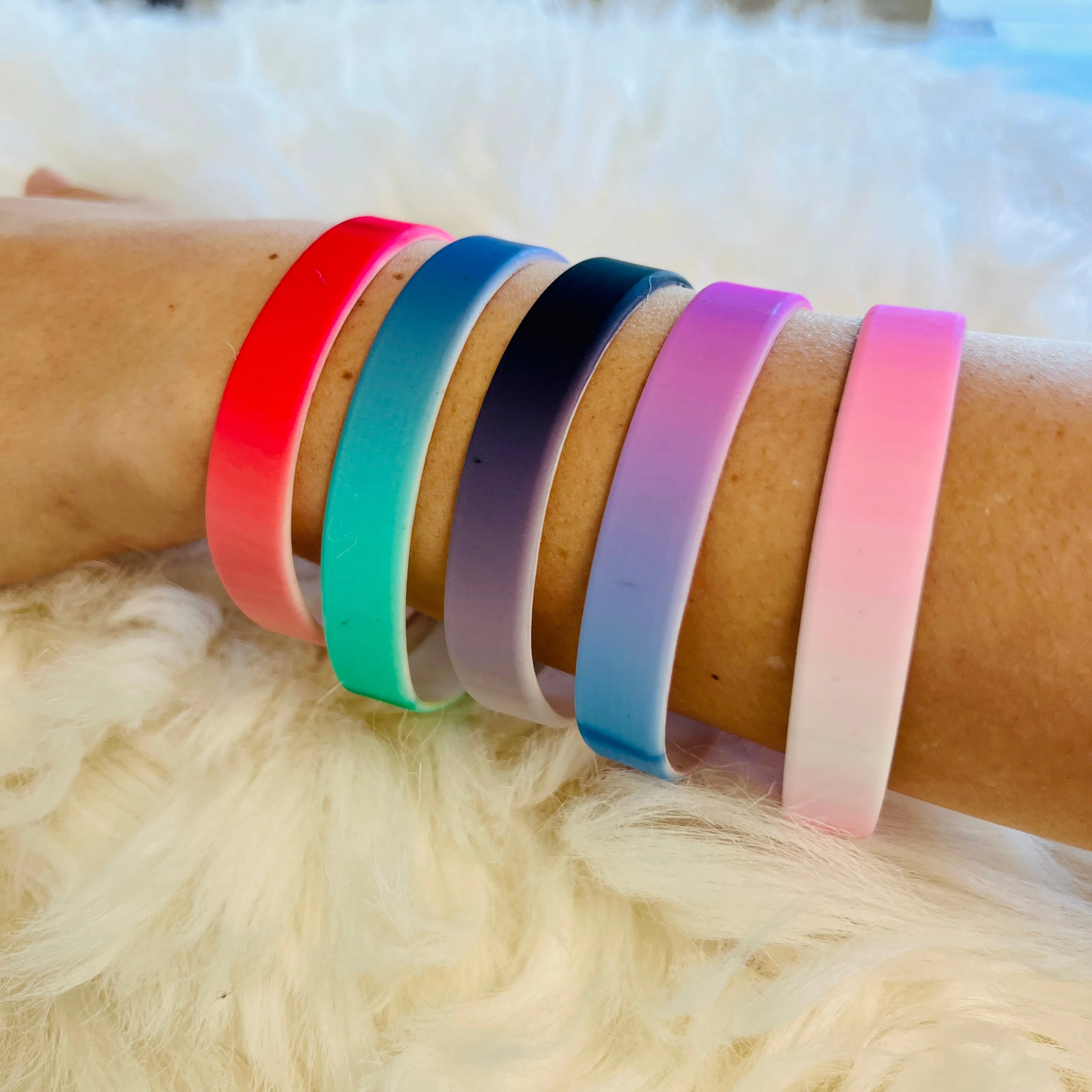 Ombre' Silicone Bracelet Stacks Multiple Colors Available