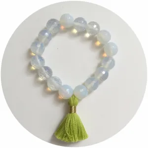 Opalite with Lime Green Tassel