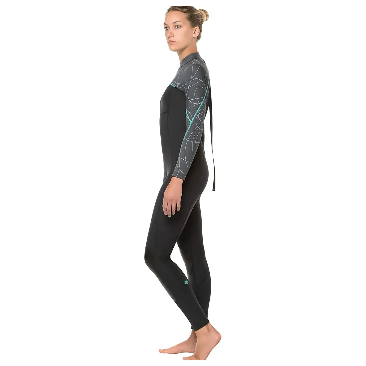 Open Box Bare 5mm Womens Elate Dive Wetsuit-Grey -04