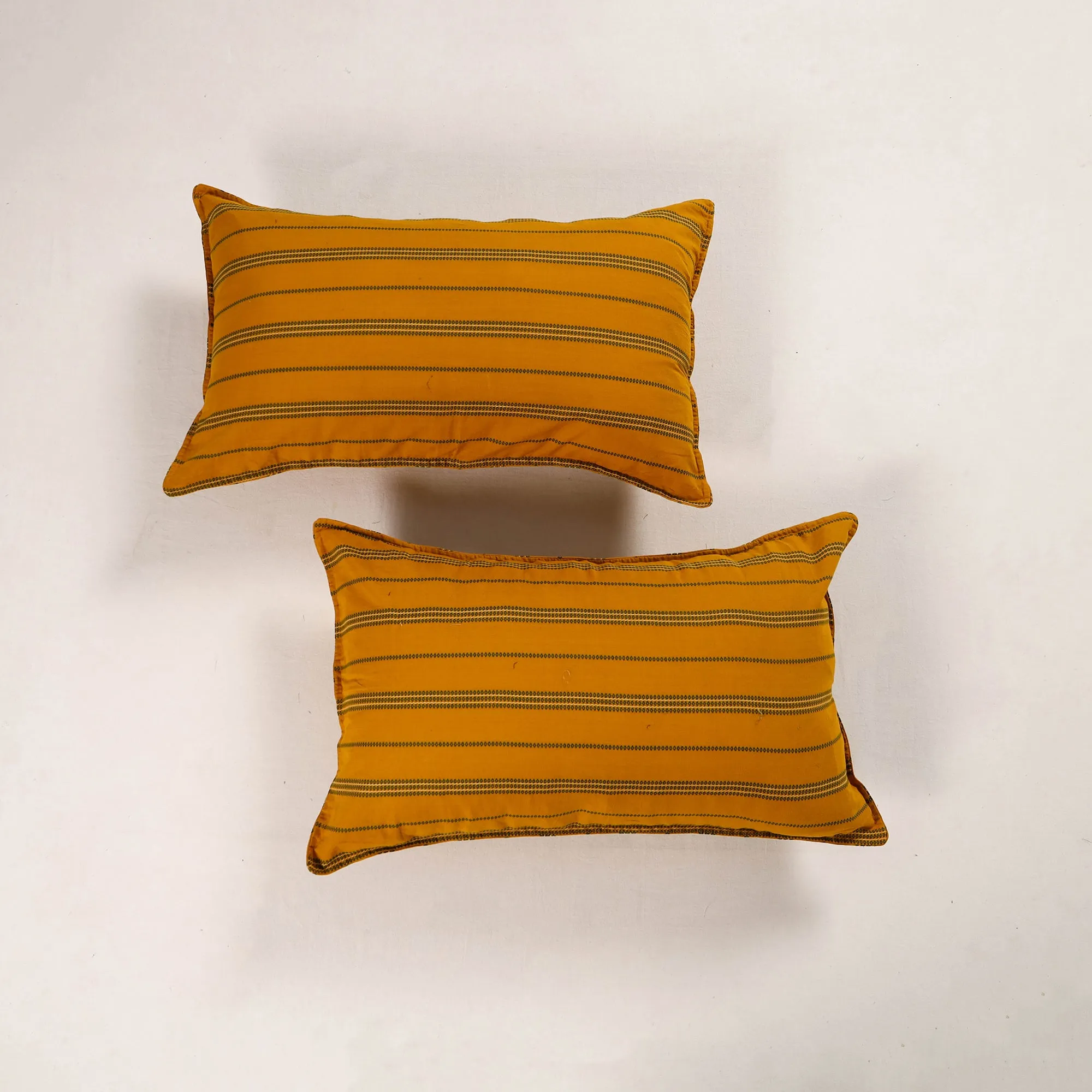 Orange - Set of 2 Jacquard Cotton Pillow Covers 24