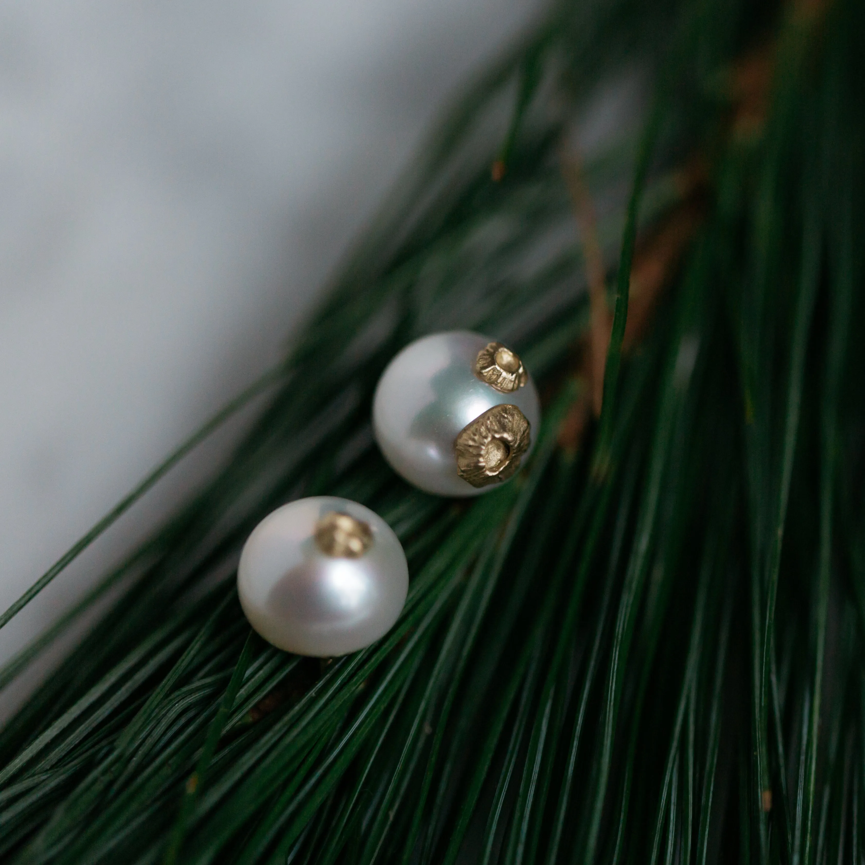 Pearl Ruthie B. Studs with Barnacles