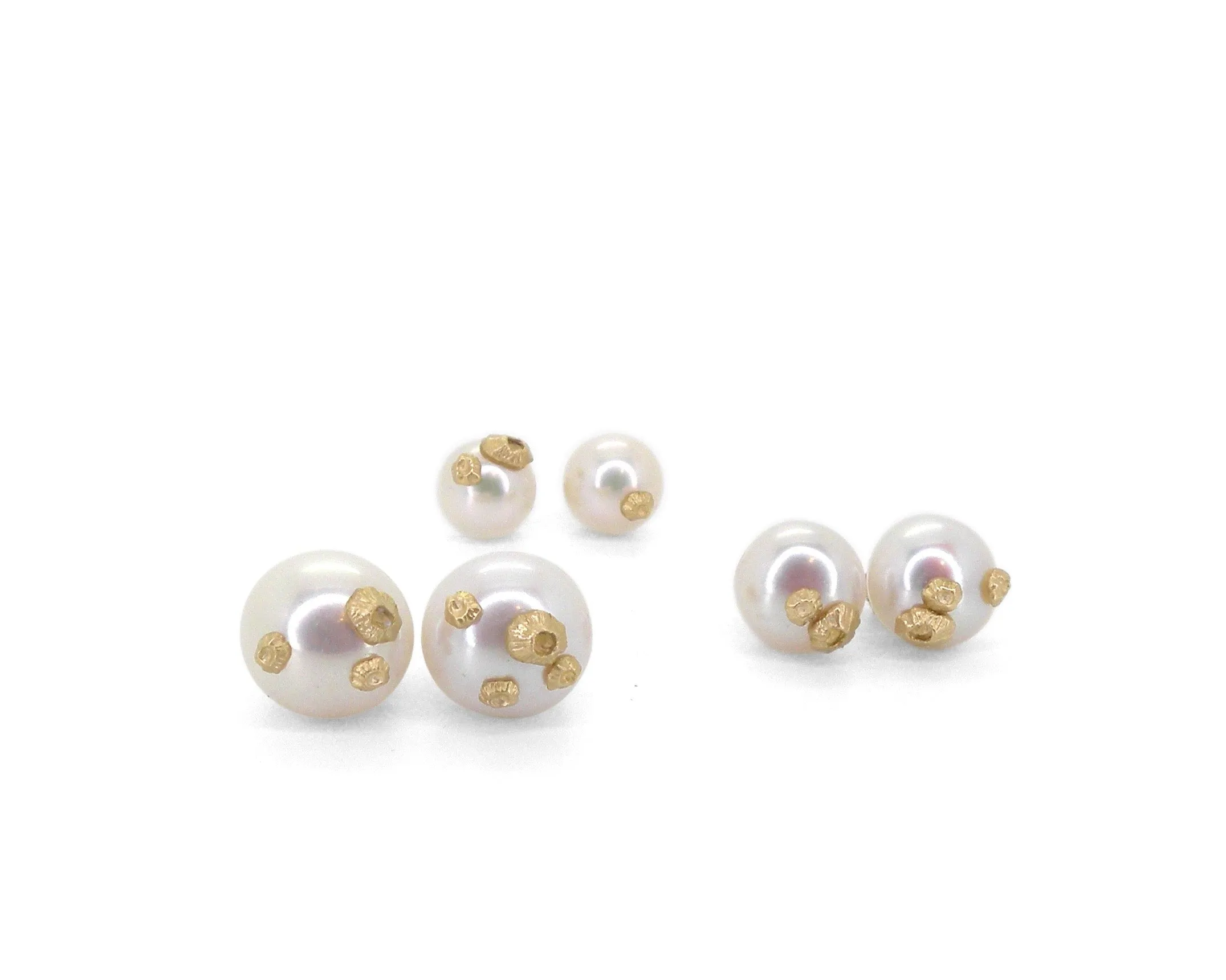 Pearl Ruthie B. Studs with Barnacles