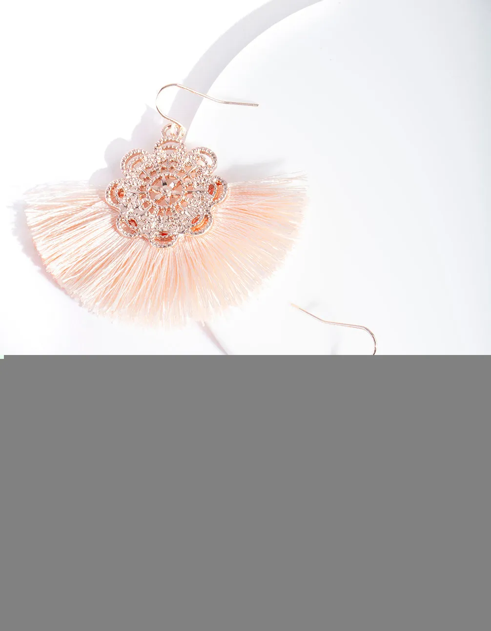 Rose Gold Pink Tassel Earrings