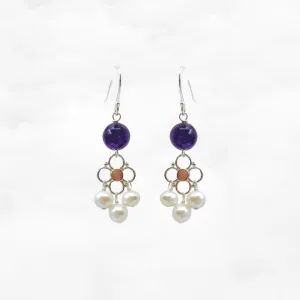 Seeds of Heaven Amethyst and Pearl Earrings