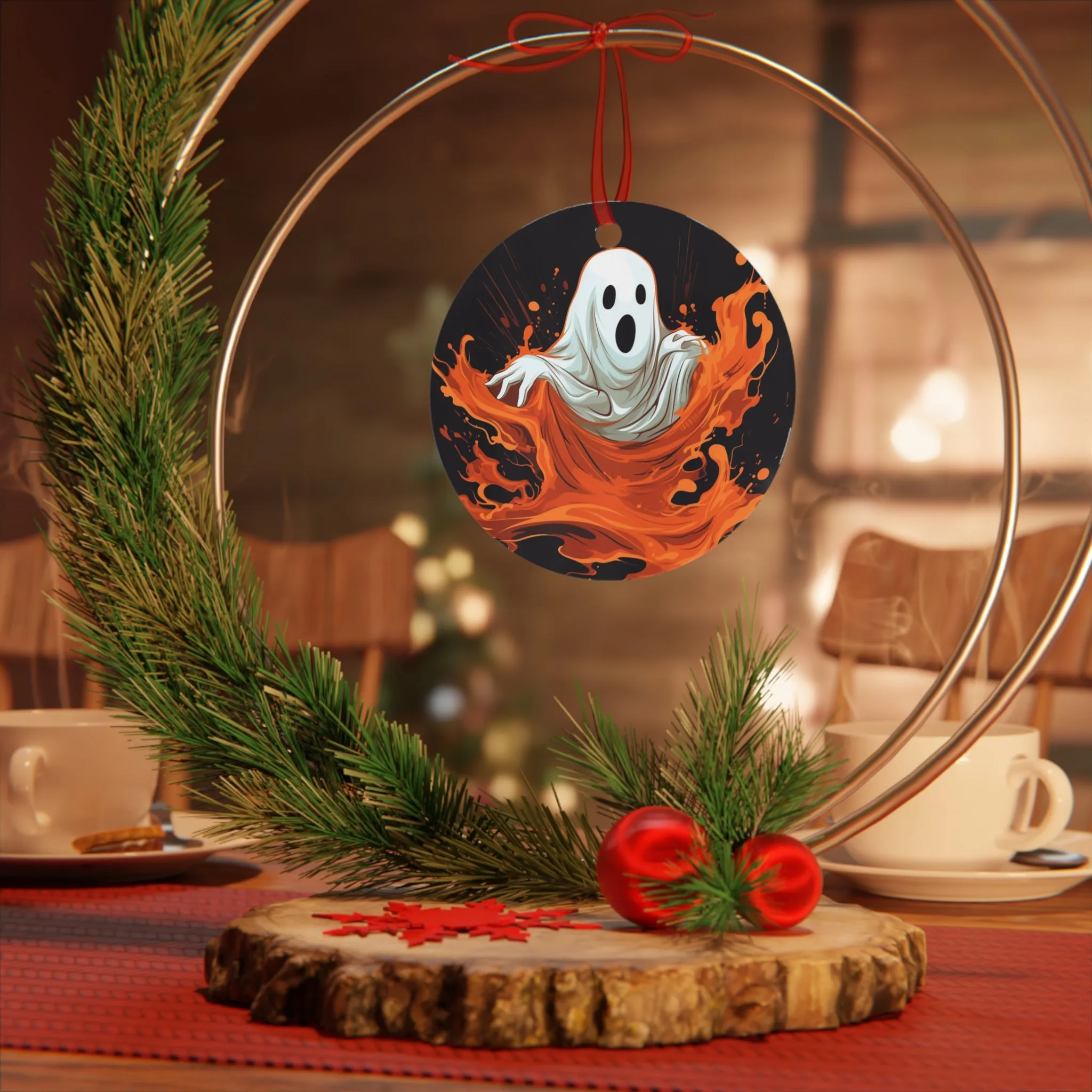 Spooky Ghost Halloween Ornament for Mini Tree Decoration