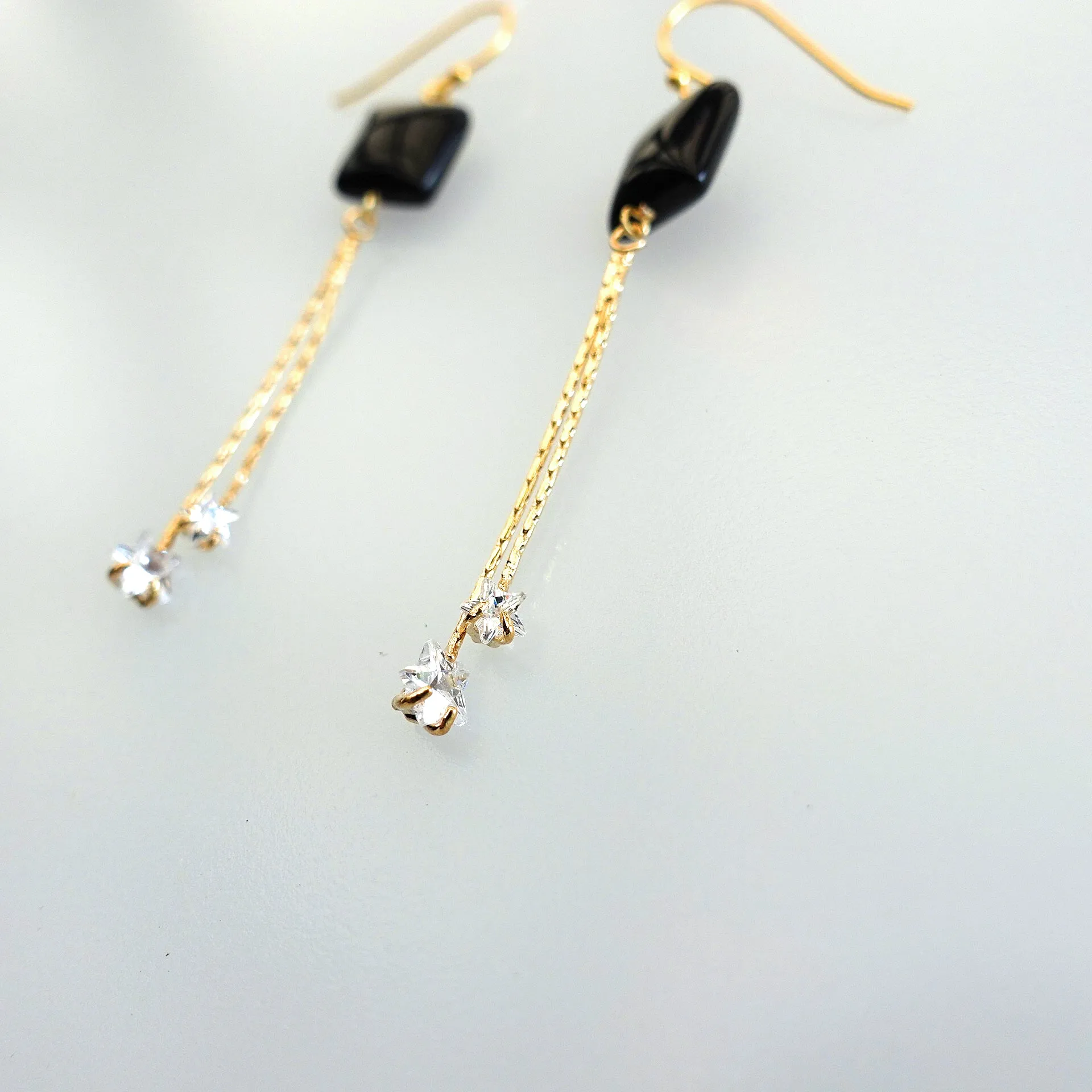 Starlight Square Obsidian Earrings