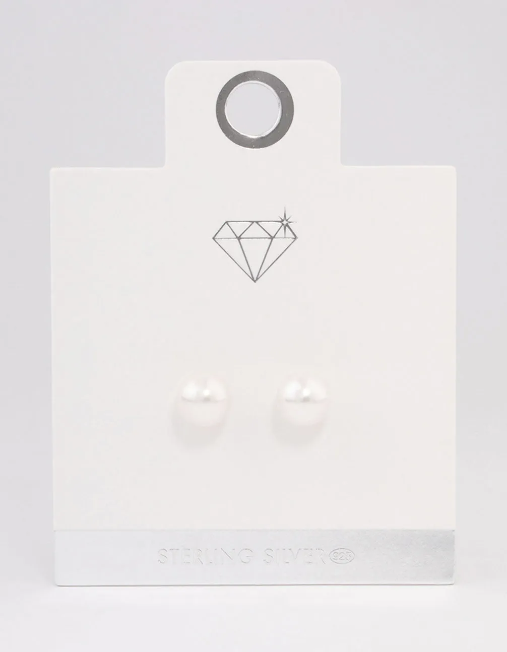 Sterling Silver Pearl Stud Earrings 10mm