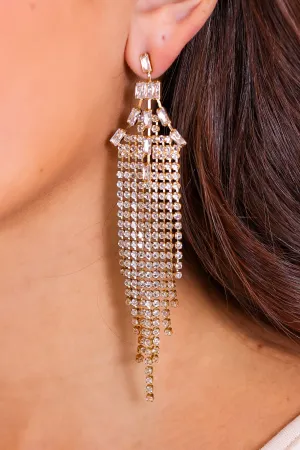 Take Me To Paris Gold Beaded Tassel Earrings