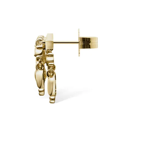 Tassel Bar Threaded Stud Earring by Maria Tash in 14K Yellow Gold. Flat Stud.