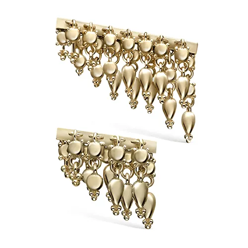 Tassel Bar Threaded Stud Earring by Maria Tash in 14K Yellow Gold. Flat Stud.