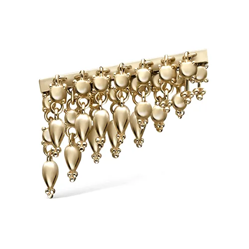 Tassel Bar Threaded Stud Earring by Maria Tash in 14K Yellow Gold. Flat Stud.