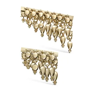 Tassel Bar Threaded Stud Earring by Maria Tash in 14K Yellow Gold. Flat Stud.