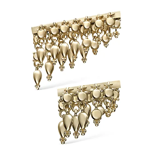 Tassel Bar Threaded Stud Earring by Maria Tash in 14K Yellow Gold. Flat Stud.