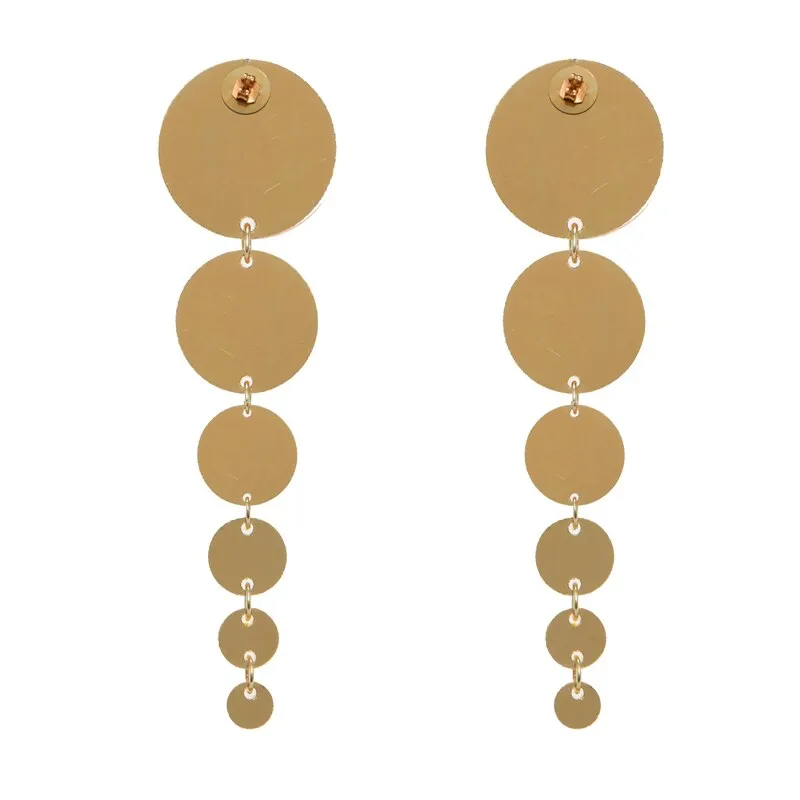 TEEK - Golden Colorful Round Tassel Drop Earrings