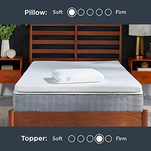 Tempur-Pedic TEMPUR-Supreme 3-Inch Medium Firm Full Mattress Topper   Cloud Pillow Set