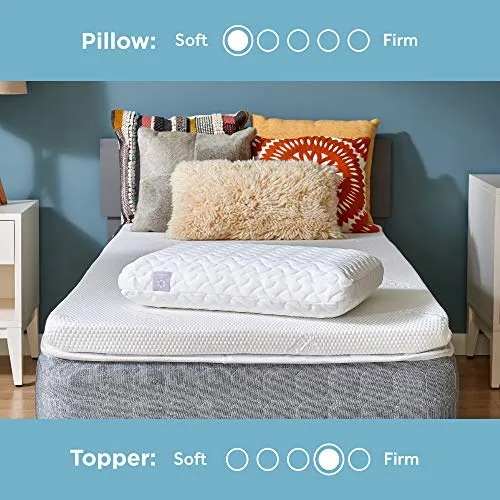 Tempur-Pedic TEMPUR-Supreme 3-Inch Medium Firm Twin Mattress Topper   Cloud Pillow Set