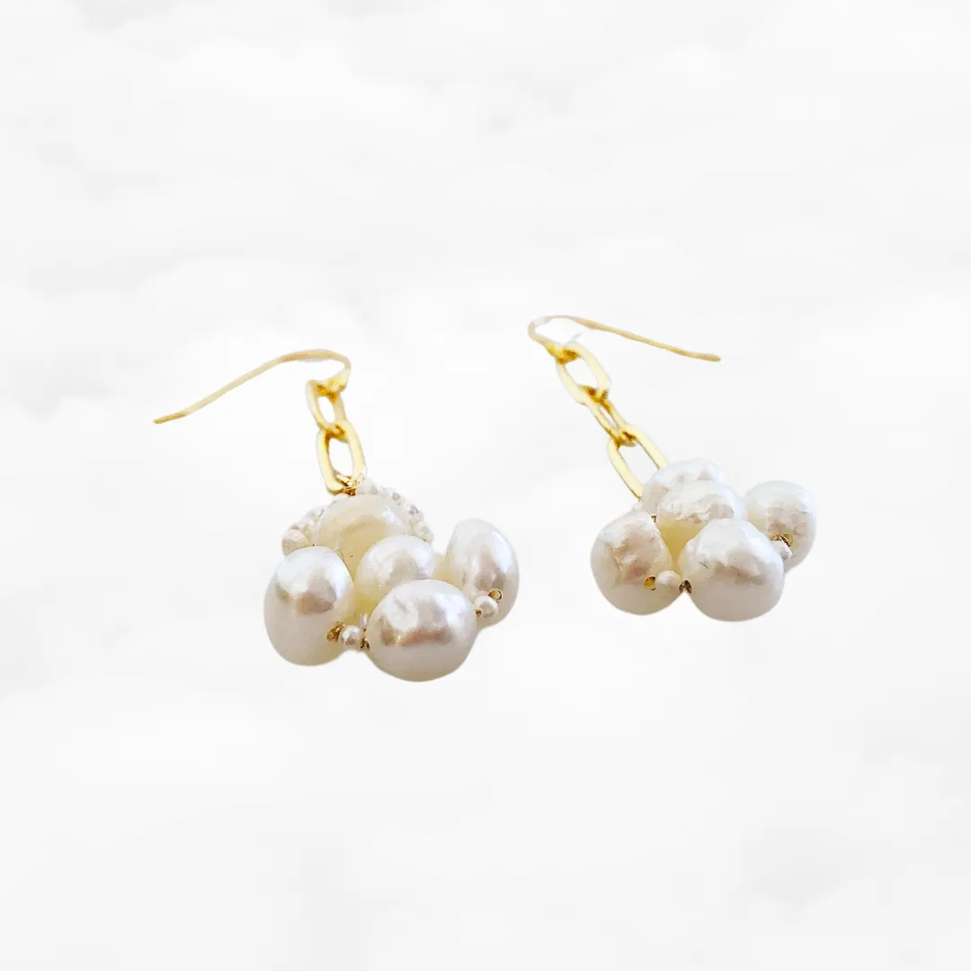 The Cloud Wrapped Baroque Pearl Earrings