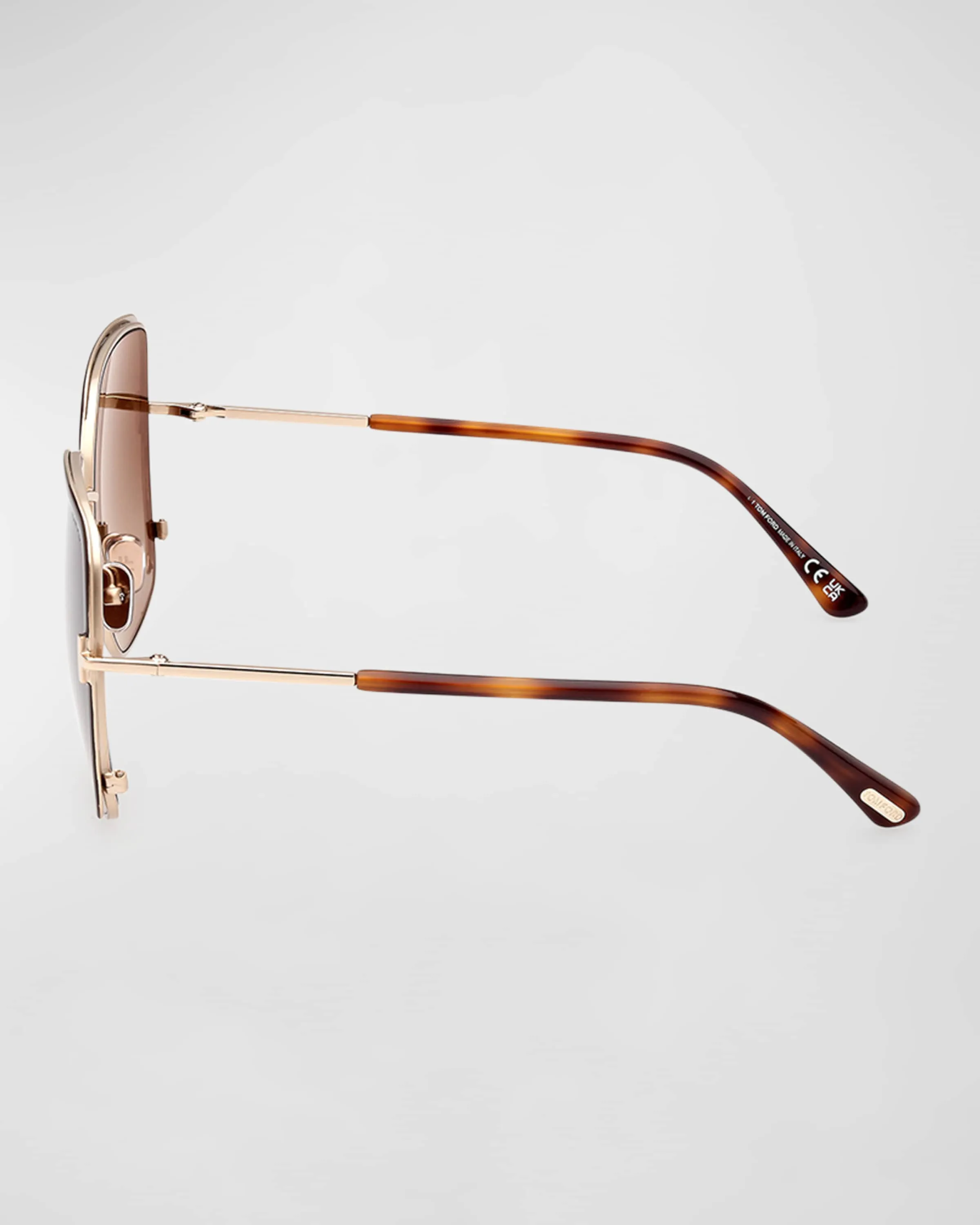 Tom Ford - Raphaela Mixed-Media Butterfly Sunglasses in Shiny Rose Gold