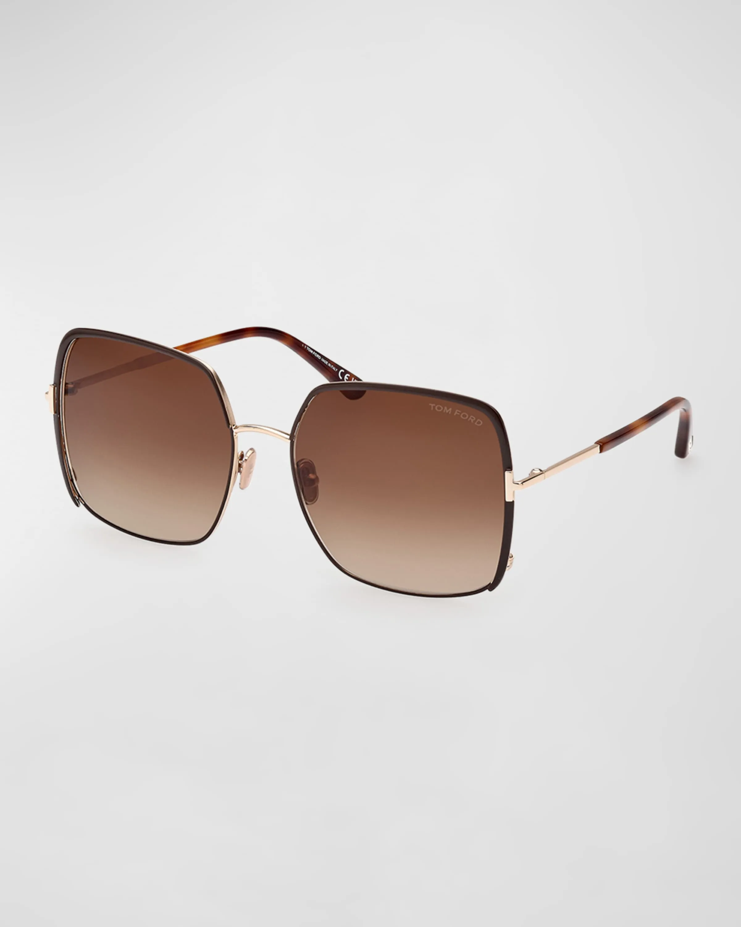 Tom Ford - Raphaela Mixed-Media Butterfly Sunglasses in Shiny Rose Gold