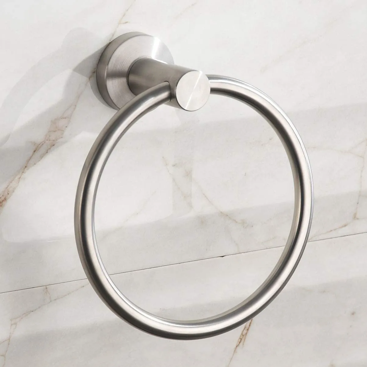 Towel Ring Brushed Nickel, Bath Hand Towel Ring Stainless Steel Round Towel Holder for Bathroom