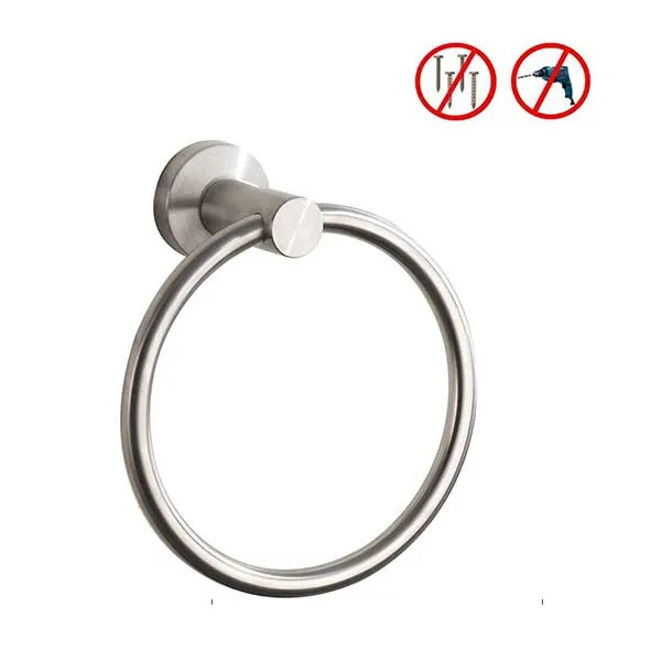 Towel Ring Brushed Nickel, Bath Hand Towel Ring Stainless Steel Round Towel Holder for Bathroom