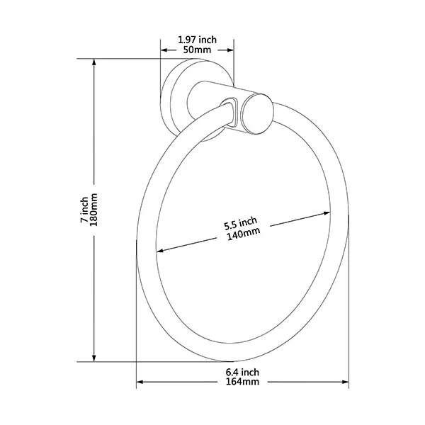 Towel Ring Brushed Nickel, Bath Hand Towel Ring Stainless Steel Round Towel Holder for Bathroom