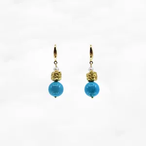 Turquoise Auspicious Clouds Earrings Gold