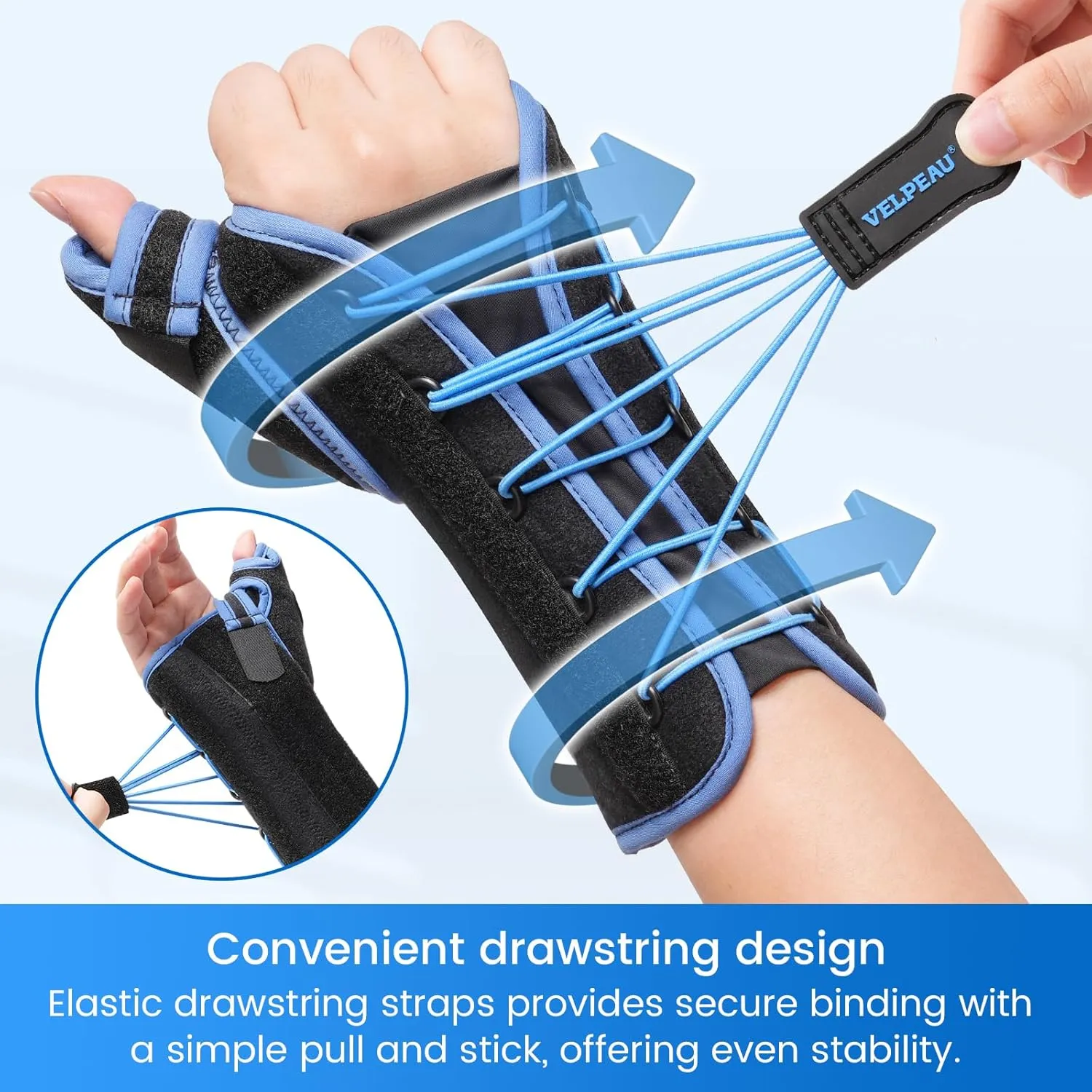 Wrist Brace with Thumb Stabilizer - Drawstring Version